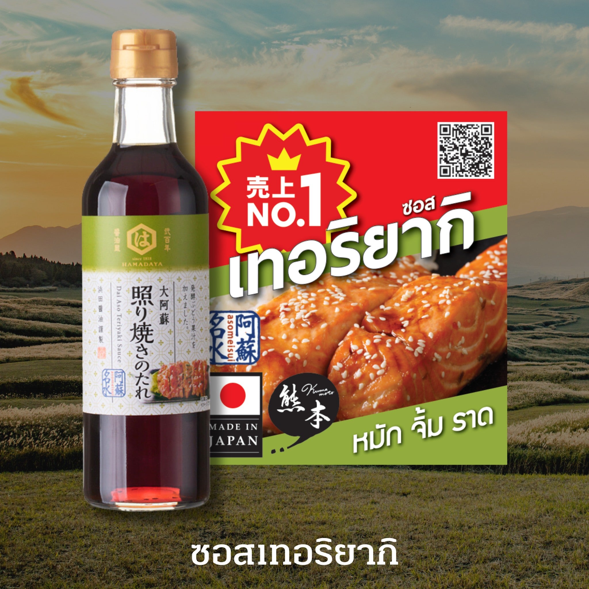 Hamada Dai Aso Teriyaki Sauce ซอสเทอริยากิ ตราฮามาดะ  300 ml.