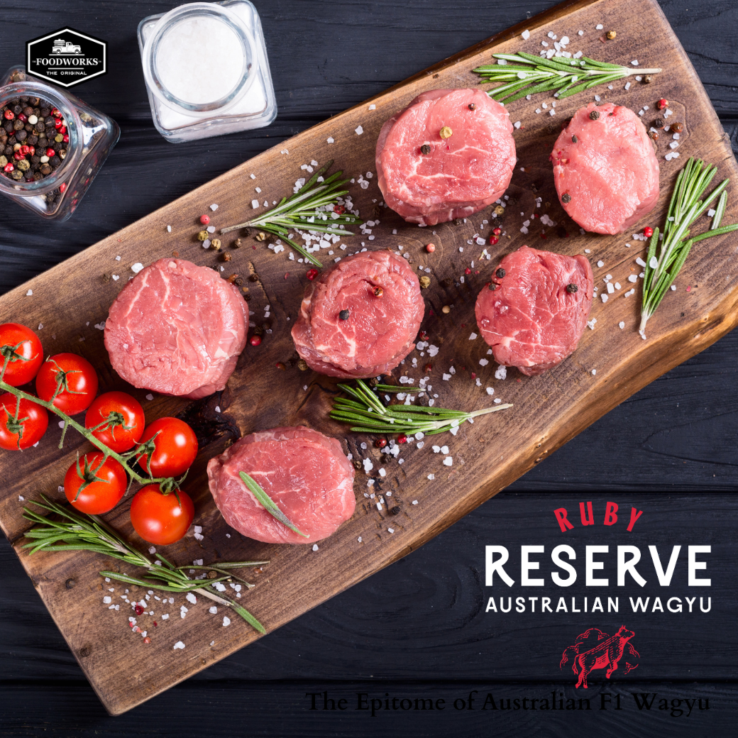 Ruby Reserve Wagyu Beef Tenderloin Steak MB 6/7 เนื้อวากิวออสเตรเลีย เทนเดอลอยน์ MB6/7 ตัดสเต็ค