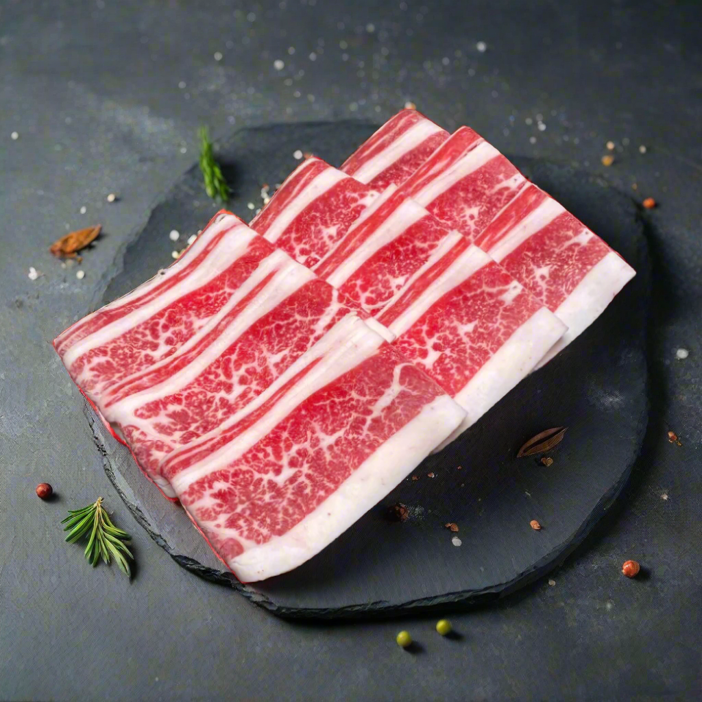 Hokkaido Tokachi Nobels Herb Beef Kaburi Shabu Shabu 200g/pack  เนื้อฮอกไกโด โทคาชิ เฮิร์บ  ริป คารูบิ ชาบู ชาบู