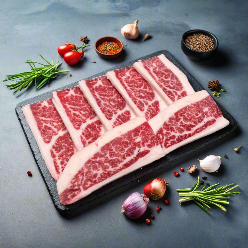 Hokkaido Tokachi Nobels Herb Beef Rib Kaburi Yakiniku 250g/pack  เนื้อฮอกไกโด โทคาชิ โนเบลส์ เฮิร์บ  ริป คารูบิ ยากินิคุ 250g/pack