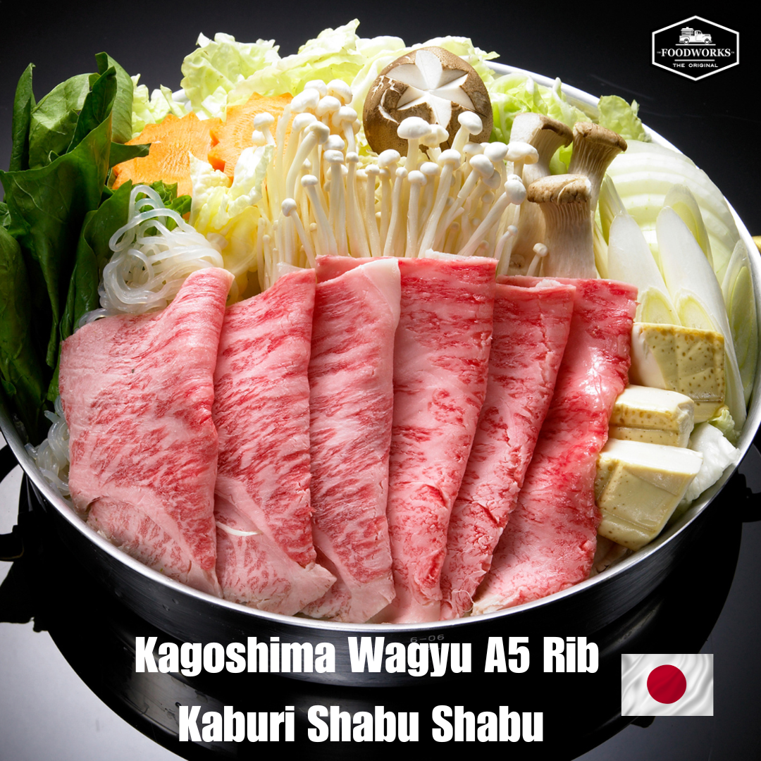 Kagoshima Wagyu A5 Rib Kaburi Shabu Shabu  คาโกชิมาวากิว ริบ คารูบิ A5 ชาบู ชาบู 200g/pack