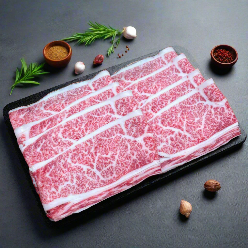 Oita Wagyu A5 Rib Kaburi Shabu Shabu เนื้อโออิตะวากิว ริบ คารูบิ A5 ชาบู ชาบู 200g/pack