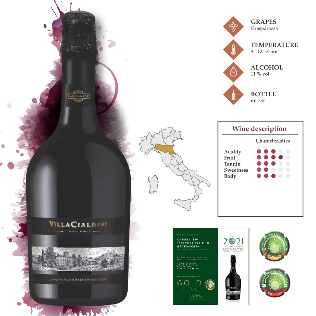 VILLACIALDINI -Lambrusco Grasparossa - The Foodworks 