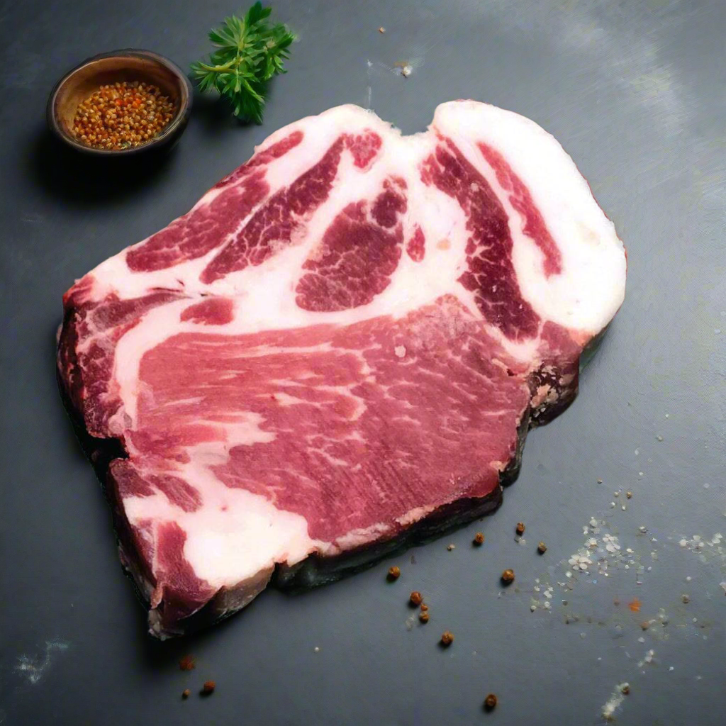 Kagoshima Kurobuta Pork - Boston Butt Steak สันคอหมูคาโกชิม่า คุโรบูตะ