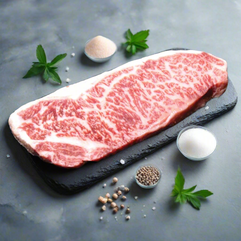 Miyazaki Wagyu A5 Striploin Steak (Portion Cut) เนื้อมิยาซากิวากิว สตริปลอยน์ A5 ตัดสเต็ค